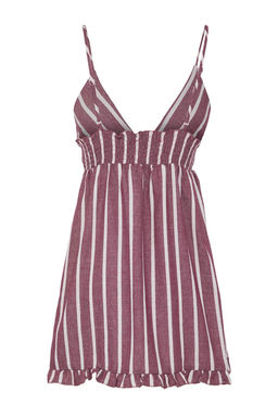 Bordo Cizgili Dokuma F?rf?rl? Plaj Mini Elbise TBESS25EL00148 - Trendyolmilla фото 6