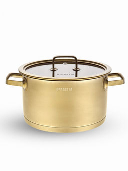 Кастрюля с крышкой 6л золотой нержавеющая сталь