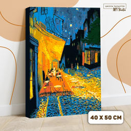 Картина по номерам на холсте с подрамником Ночная терраса кафе Винсент ван Гог 40 50 см - Школа талантов фото 2