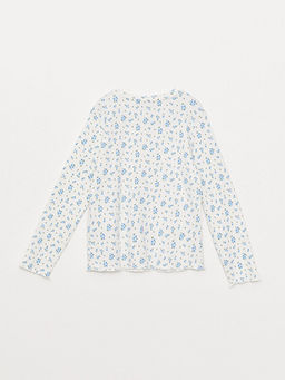 Bisiklet Yaka Bask?l? Uzun Kollu K?z ?ocuk Ti??rt - Waikiki фото 2