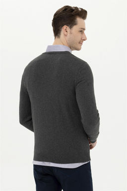 Мужской базовый свитер антрацитового меланжа - U.s. polo assn фото 12
