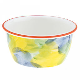 Акварель Салатник-контейнер фарфоровый 400мл, д13х6,2см, круглый, с деколью, отводка, пластмассовая крышка, герметичная, с клипсами, с силиконовым уплотнителем (Китай) - Домашняя мода фото 5