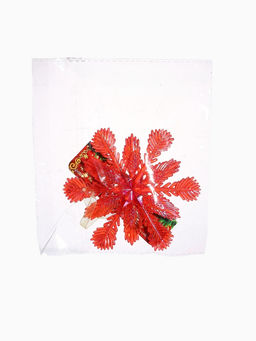 Цена за 2 шт. Ёлочная игрушка Зимнее волшебство. Снежинка ажурная, 1111 см, красный перелив  фото 11