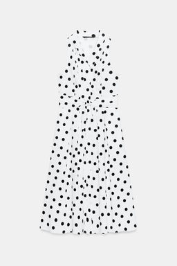VESTIDO MIDI POPEL?N LUNARES / Negro / Blanco - Zara фото 7
