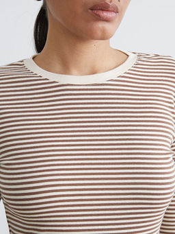 Bisiklet Yaka ?izgili Kad?n Body