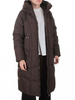 8855 BROWN Пальто зимнее женское (200 гр. холлофайбер)