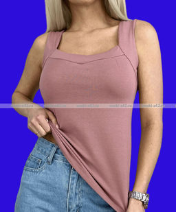 Цена за 1 шт. Майки женские Miss Emma Турция широкие бретели арт. 10023 ПУДРОВЫЙ