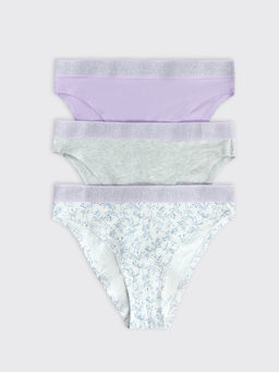 Цена за 2 штуки! Трусы женские слипы (3 шт.) молочно-бежевые с акварельными веточками - Mark formelle фото 9