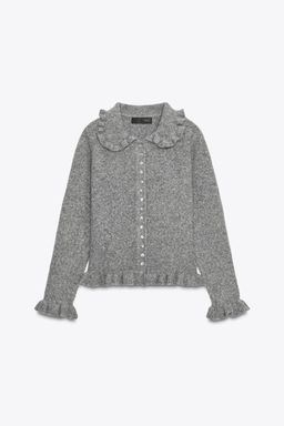 KNIT CARDIGAN WITH RUFFLE TRIMS - Zara фото 4