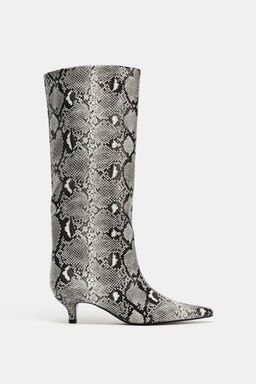 ANIMAL PRINT HEEL BOOTS - Zara фото 3