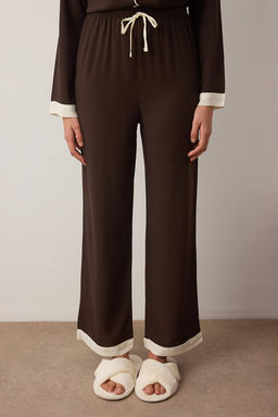 Ekru Biyeli Viskon Dokuma Pijama Tak?m? THMAW26PT00088