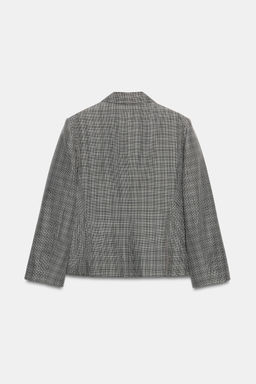 BLAZER CUADROS ZW COLLECTION / Negro / Crudo