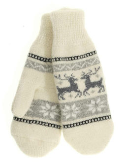 Варежки женские "Олени и орнамент" КРУГ 3435-1