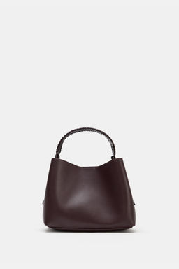 BOLSO DE MANO ASA TRENZADA / Rojo Burdeos