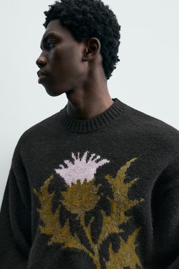 LIMITED EDITION JACQUARD THISTLE JUMPER - Zara фото 5