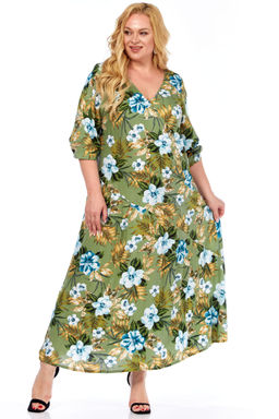 Платье Celentano 5048 оливково-зеленый цветочный принт фото 4