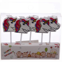 Цена за 4 шт. Свечи для торта "Единорожек" (набор 5 шт) 8 см
