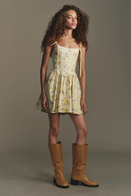 FLORAL POPLIN SHORT DRESS