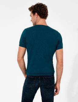 Petrol Slim Fit Bisiklet Yaka Triko T-Shirt - Cacharel фото 5