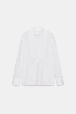 ZW COLLECTION POPLIN SHIRT WITH BIB DETAIL - Zara фото 4