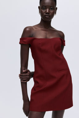 Vestido off-the-shoulder - H&m фото 3
