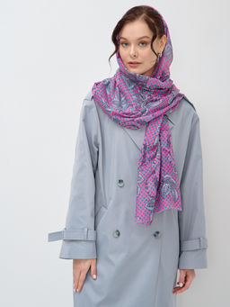 Большой, красивый двусторонний палантин с рисунком в стиле арт-деко - Tantino фото 3