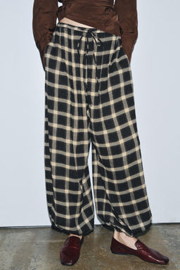 ZW COLLECTION CHECK BALLOON TROUSERS - Zara фото 2
