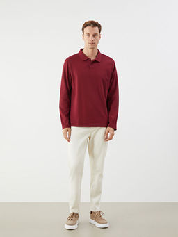 Polo Yaka Uzun Kollu Erkek Sweatshirt