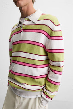 STRIPED KNIT POLO SHIRT - Zara фото 6