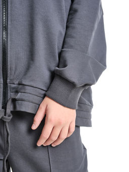 Толстовка на молнии с капюшоном 22-7640 серый - Mini maxi фото 32