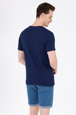 Мужская темно-синяя футболка с круглым вырезом Basic - U.s. polo assn фото 5