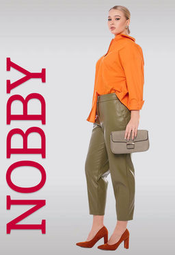 NOBBY, Женские брюки 704К-500/7 (фисташка) (эко-кожа)
