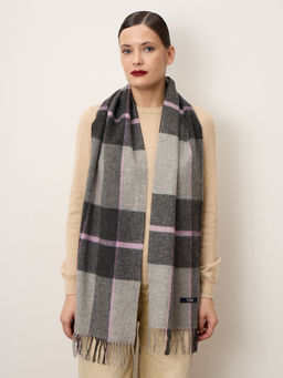 Шарф из шерсти 01242 графит/серый