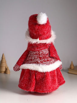 Интерьерная кукла текстильная Снеговик-девочка в бело-красном наряде, раздвижная 44-65 см, 22?14?44 см - Simaland фото 4