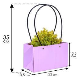 Цена за 10 шт. Сумка для цветов Лиловая, влагостойкая, 22 x 10,5 x 13,5 см