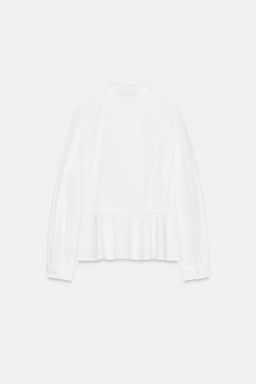 PEPLUM POPLIN SHIRT WITH BOW - Zara фото 8