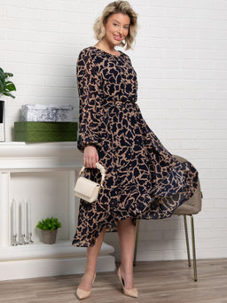 Платье Идиллия (сине-бежевое) П15379-16М