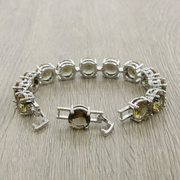 Султанит, браслет Католина, покрытие родий, длина 16,5см - Agat77 фото 3