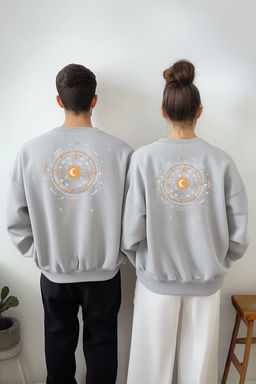 TRENDYOL MAN Siyah Regular/Normal Kesim Bisiklet Yaka Bask?l? Ici Polarl? Sweatshirt TMNAW23SW00278