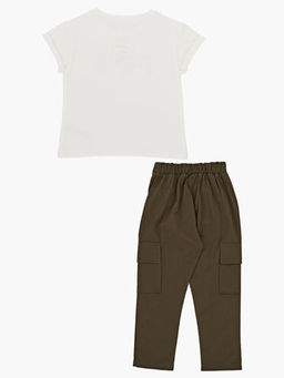 Комплект для девочки с брюками UD 7169/7170 касар/хаки - Mini maxi фото 6
