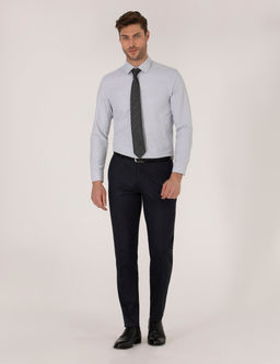 Gri Slim Fit Oxford G_mlek