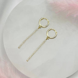 Серьги длинные из Лунного камня - Радуга самоцветов фото 2