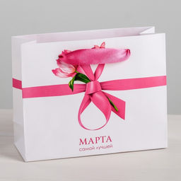 Цена за 2 шт. Пакет подарочный ламинированный, упаковка, Самой лучшей 8 марта, MS 23?18?10 см