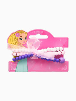 Цена за 2 шт. Набор детских браслетов 3 шт. «Выбражулька. Цветок» с бантом, d=6 см, бело-фиолетовый