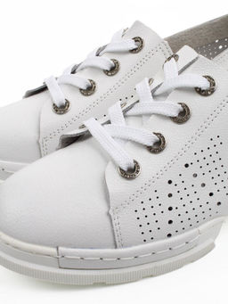 03-YB13-2 WHITE Полуботинки летние женские (натуральная кожа)