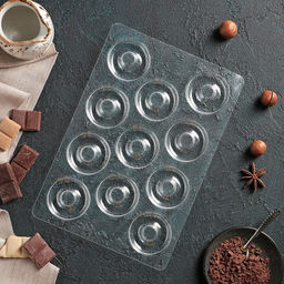 Цена за 20 шт. Форма для конфет и шоколада Пончик, 27?18 см, 11 ячеек, прозрачная - Simaland фото 5