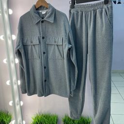 флис вельвет, Костюм с рубашкой, серый - Knitka wear фото 10