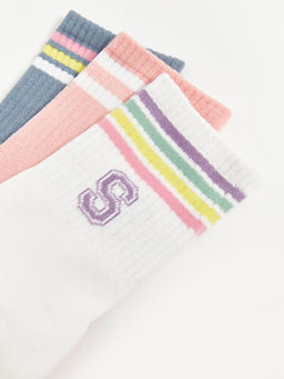 Bask?l? Kad?n Soket ?orap 3l?