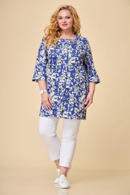Жакет БелЭльСтиль 756 сине-белые цветы фото 3
