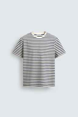 CAMISETA MEDIUM WEIGHT B?SICA /02 / Blanco / Marino - Zara фото 7
